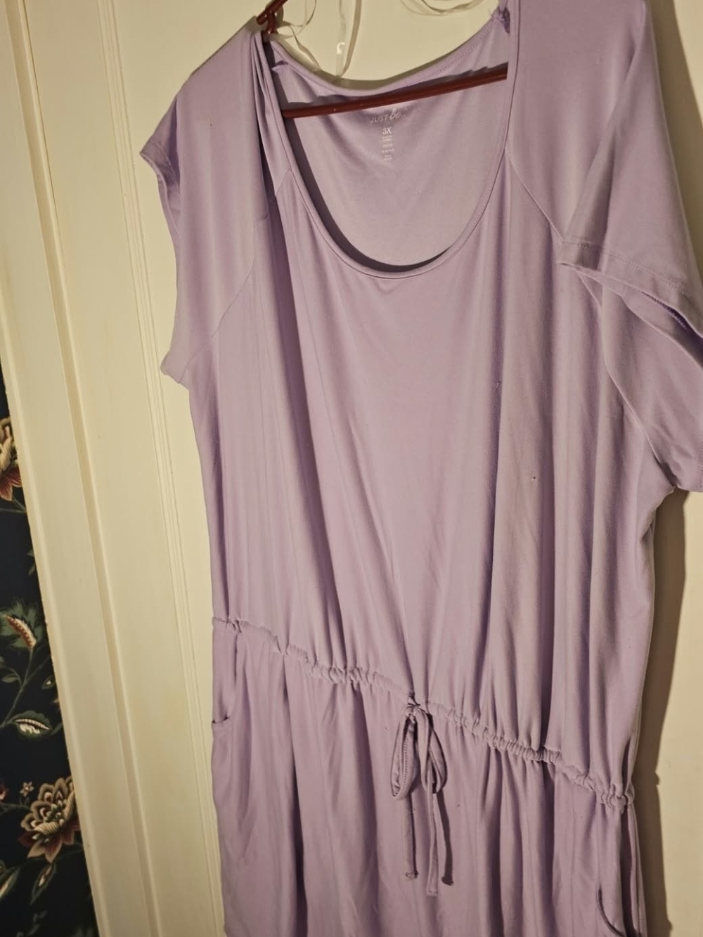 just be Lavender Drawstring-Waist Mini Dress